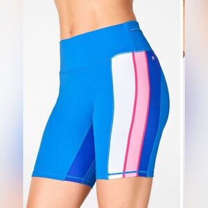 Fabletics Trinity High-Waisted Run Short 7 inch blue pink (0641)